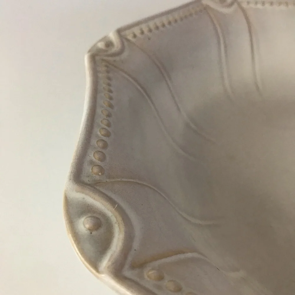 Pier 1 Natalia Serving Bowl White Ironstone‎ Dish
